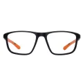 Dashiell - Rectangle Black-Orange Glasses for Men