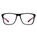 Casper - Rectangle Black-Red Glasses for Men