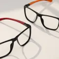 Casper - Square Black-Orange Glasses for Men & Women