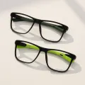 Casper - Rectangle Black-Green Glasses for Men