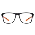 Casper - Rectangle Black-Orange Glasses for Men