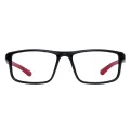Ronan - Rectangle Black-Red Glasses for Men