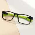 Ronan - Rectangle Black-Green Glasses for Men