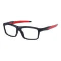 Garrick - Rectangle Black-Red Glasses for Men & Women