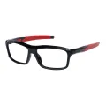 Jasper - Rectangle Black-Red Glasses for Men