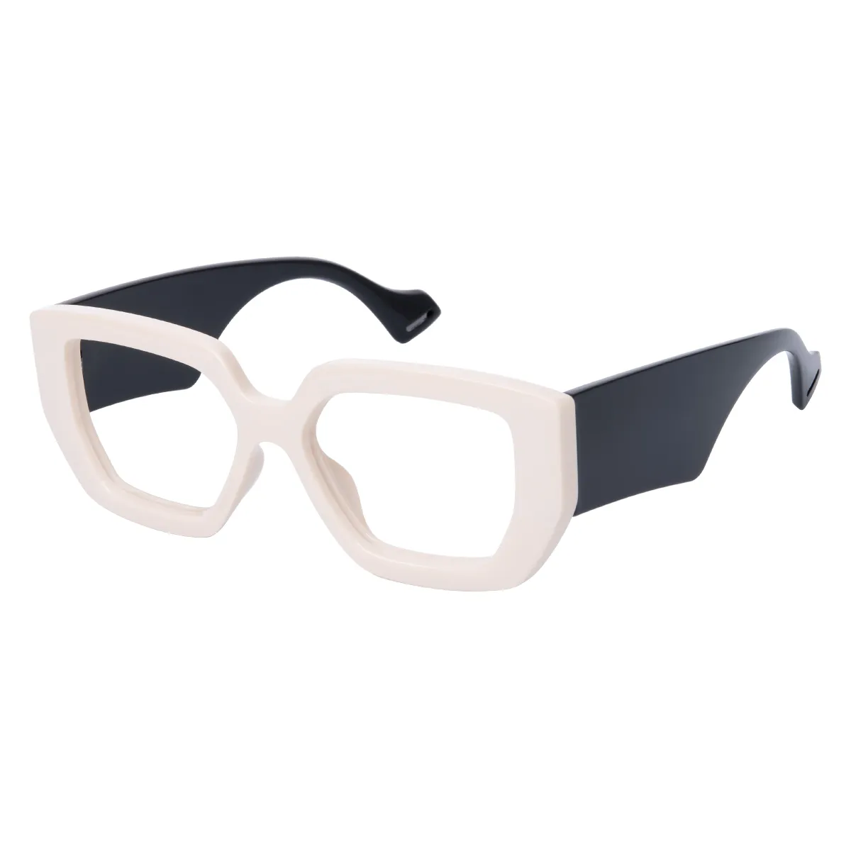 Seraphina - Square White-Black Glasses for Women