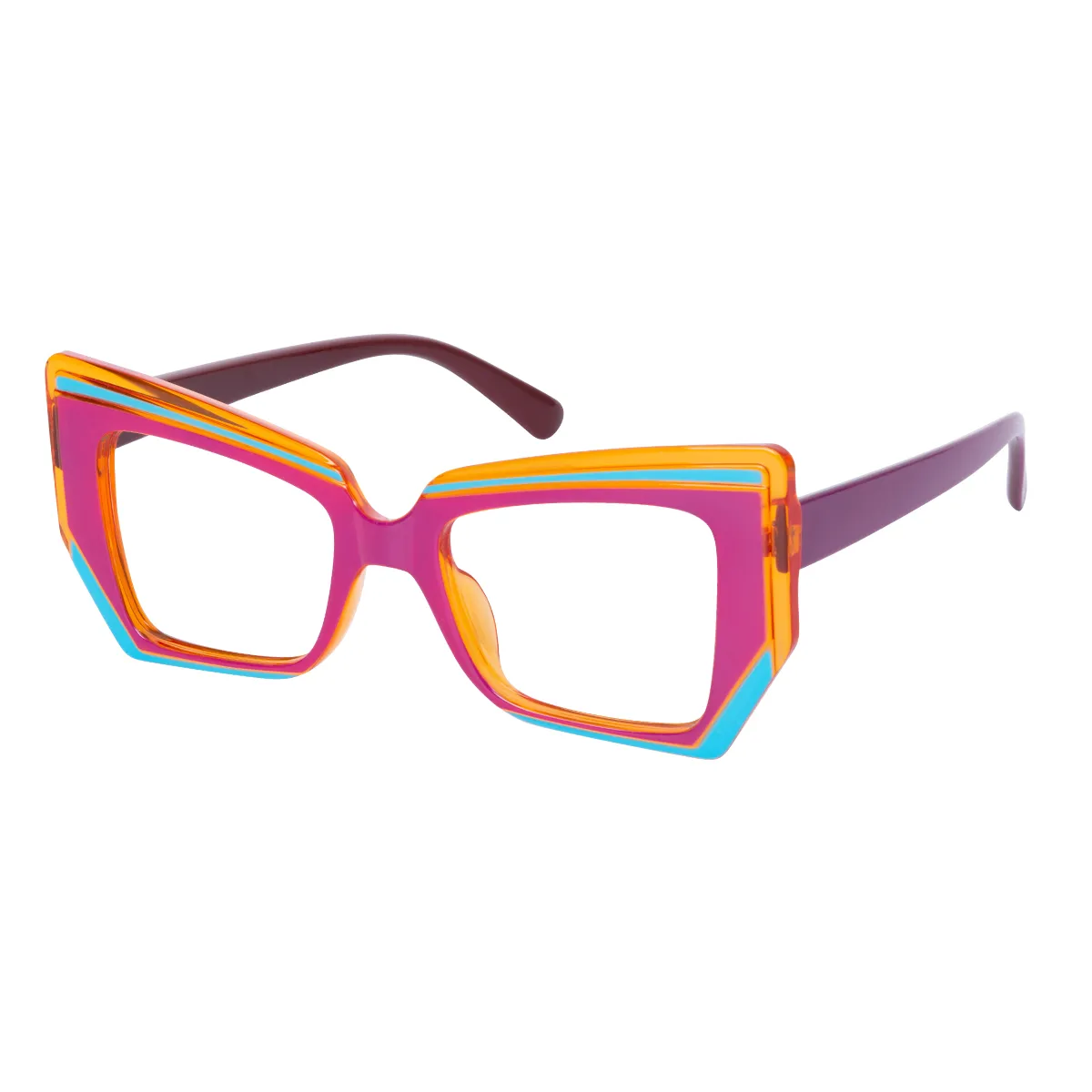 Fiora - Cat-eye Purple-Orange Glasses for Women