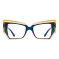 Fiora - Cat-eye Blue-Orange Glasses for Women