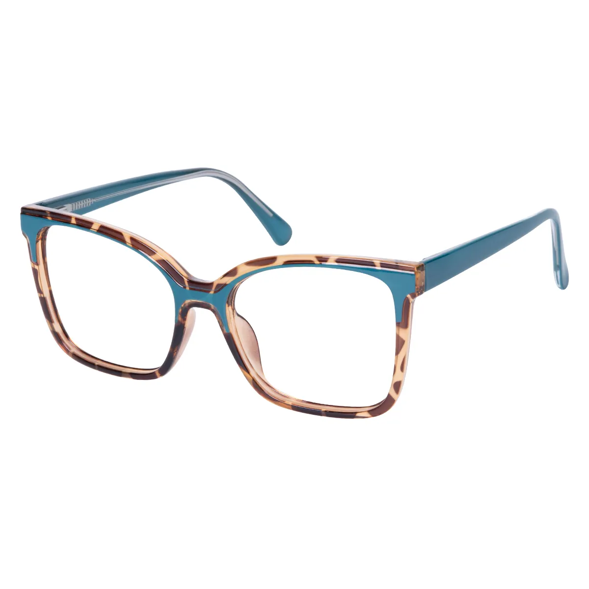 Kelsey - Square Tortoiseshell Blue Glasses for Women