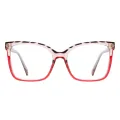 Kelsey - Square Tortoiseshell Red Glasses for Women