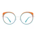 Willow - Round Blue-Orange Glasses for Women