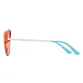 Willow - Round Blue-Orange Glasses for Women