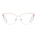 Isabeau - Cat-eye White-Pink Glasses for Women