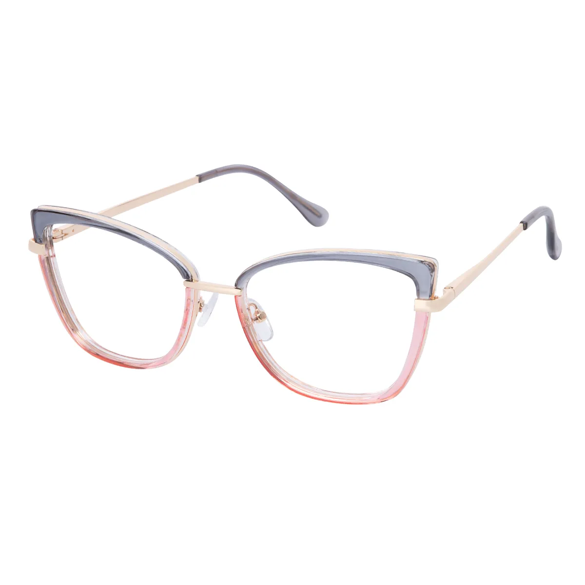 Keria - Square Blue-Pink Glasses for Women