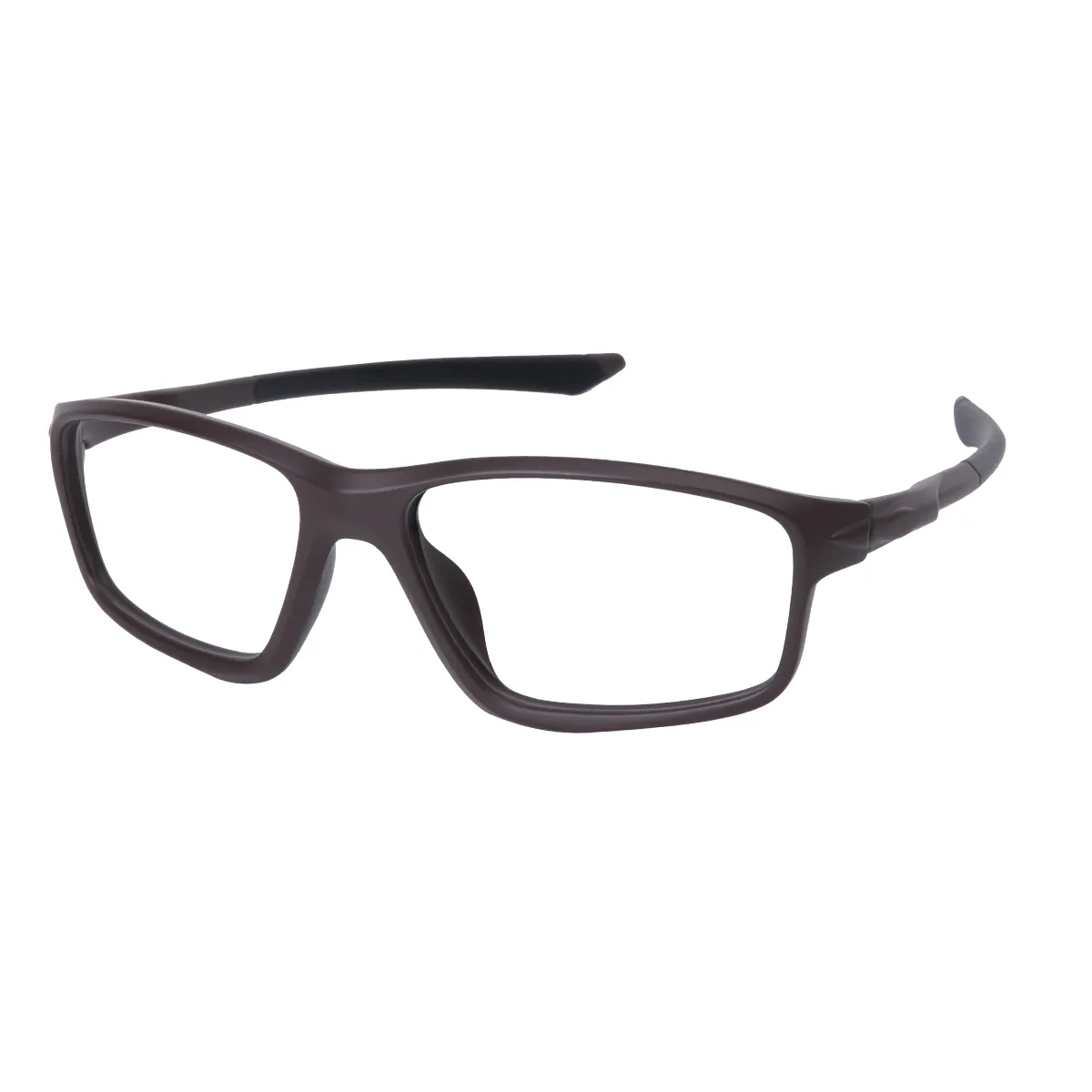 Reece - Rectangle Brown Glasses for Men