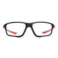 Reece - Rectangle Black-Red Glasses for Men