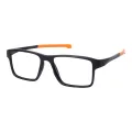 Grant - Rectangle Black-Orange Glasses for Men