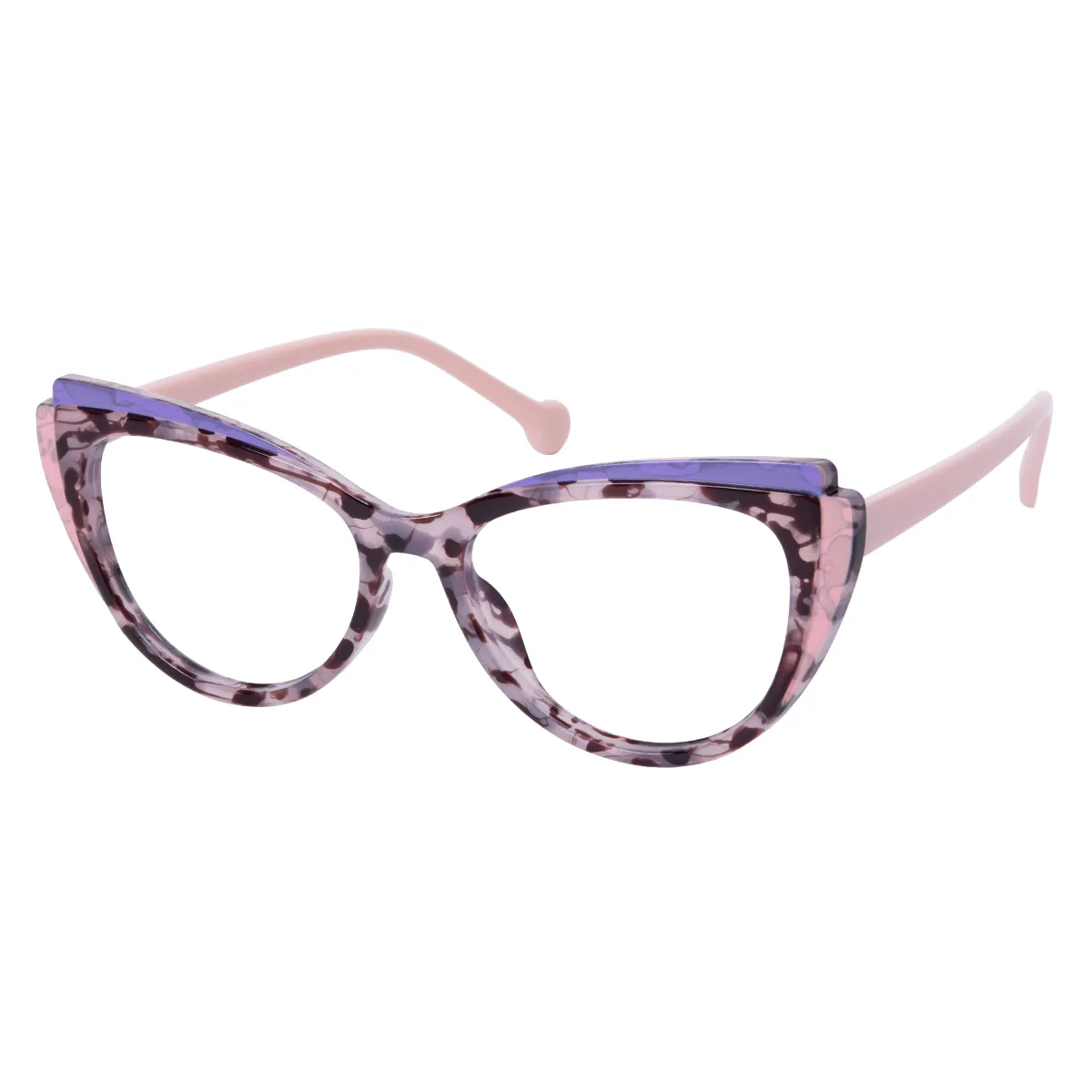 Kathy - Cat-eye Pink-Purple Glasses for Women