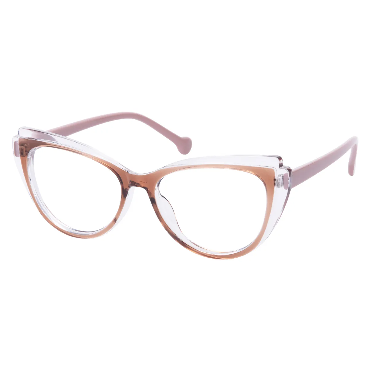 Kathy - Cat-eye Brown Glasses for Women