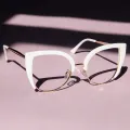 Dianna - Cat-eye White Glasses for Women