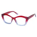 Alara - Cat-eye Red-Blue Glasses for Women