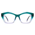 Alara - Cat-eye Green-Purple Glasses for Women
