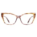 Coleen - Cat-eye Brown-Yellow Glasses for Women