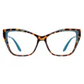 Coleen - Cat-eye Tortoiseshell-Blue Glasses for Women