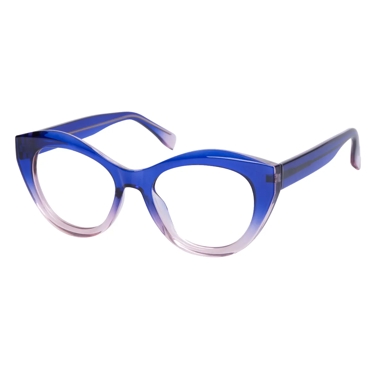 Liora - Cat-eye Translucent Blue-Pink Glasses for Women