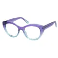 Liora - Cat-eye Translucent Purple-Blue Glasses for Women