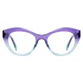 Liora - Cat-eye Translucent Purple-Blue Glasses for Women