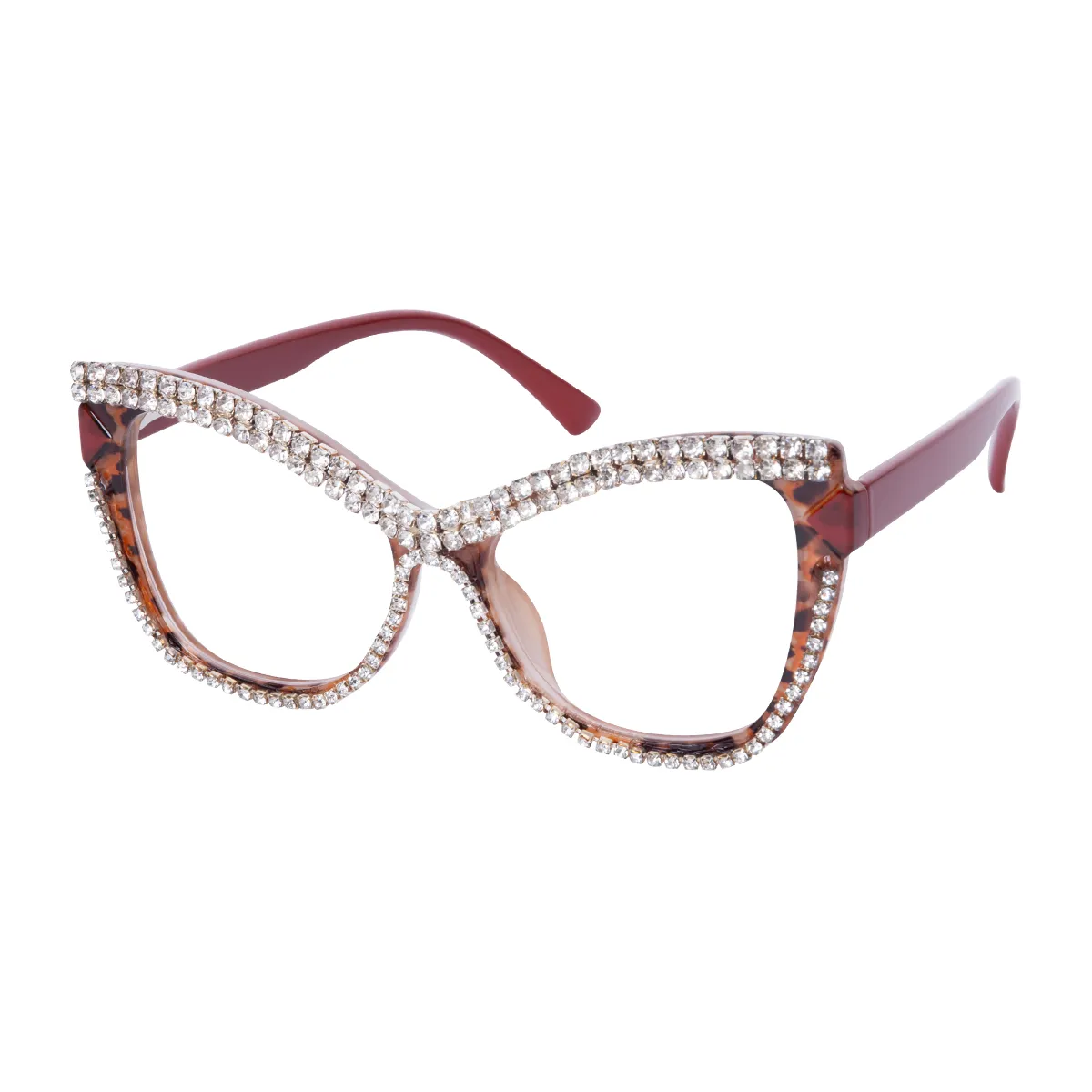 Freya - Cat-eye Tortoiseshell-Red Glasses for Women