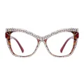 Freya - Cat-eye Tortoiseshell-Red Glasses for Women