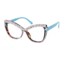 Freya - Cat-eye Tortoiseshell-Blue Glasses for Women