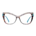 Freya - Cat-eye Tortoiseshell-Blue Glasses for Women