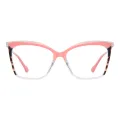 Saffron - Square Pink-Tortoiseshell Glasses for Women