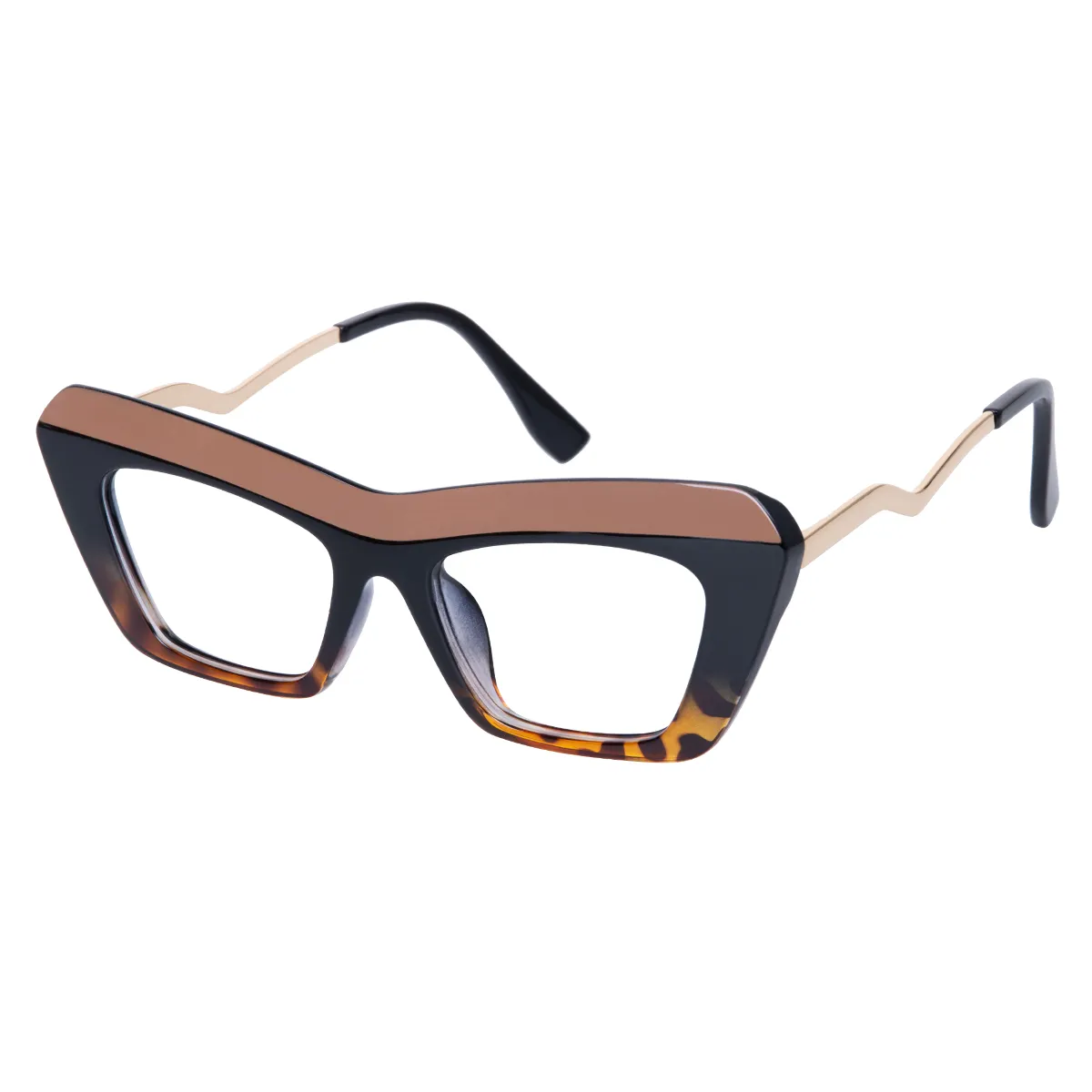 Elowen - Cat-eye Brown-Black Glasses for Women