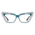 Vespera - Cat-eye Green-Purple Glasses for Women