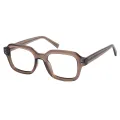 Casey - Square Translucent Brown Glasses for Men & Women