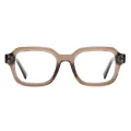 Casey - Square Translucent Brown Glasses for Men & Women