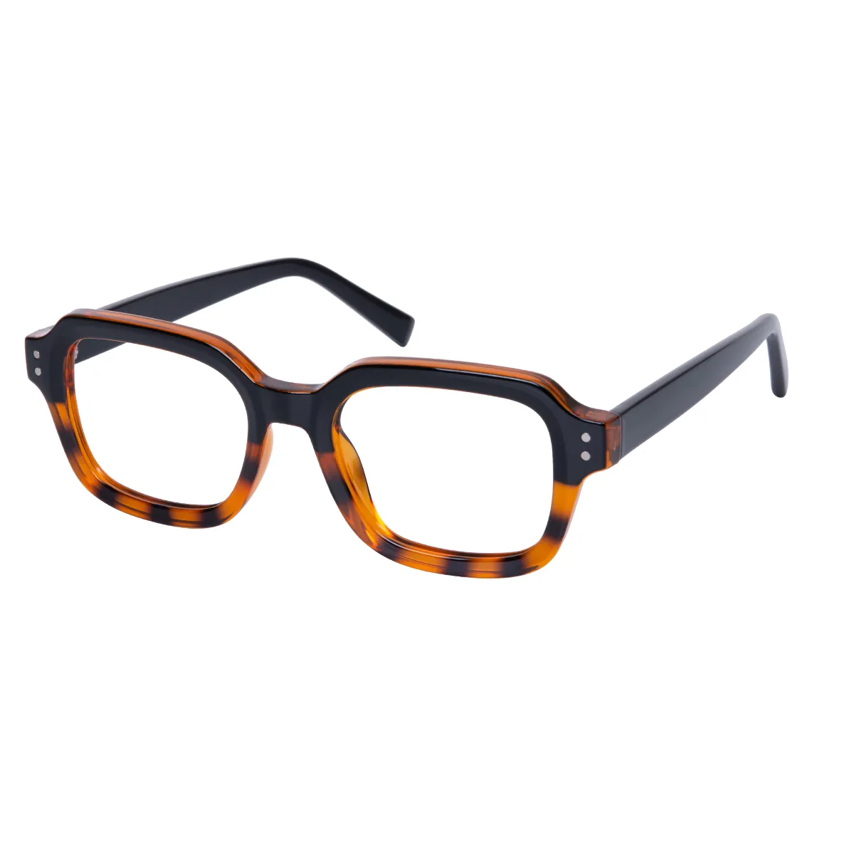 Casey - Square Black-Tortoiseshell Glasses for Men & Women
