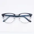 Damian - Browline Blue-Silver Glasses for Men & Women