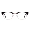 Andres - Browline Brown-Gold Glasses for Men & Women