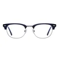 Andres - Browline Blue-Silver Glasses for Men & Women