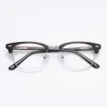 Andres - Browline Gray-Silver Glasses for Men & Women