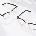 Nathan - Browline Tortoiseshell-Gold Glasses for Men & Women