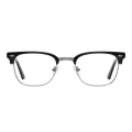 Nathan - Browline Gray-Silver Glasses for Men & Women