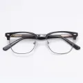 Nathan - Browline Gray-Silver Glasses for Men & Women