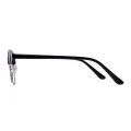Alaric - Browline Black-Silver Glasses for Men & Women