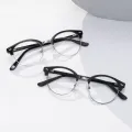 Alaric - Browline Black-Silver Glasses for Men & Women